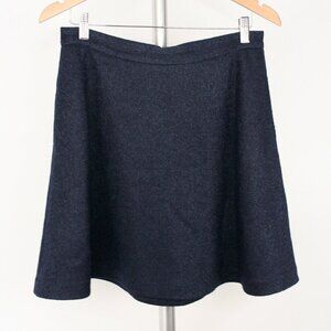 Banana Republic Factory Wool Blend Navy Blue Pockets A-Line Mini Skirt Sz 6